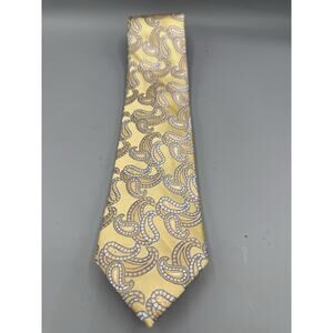 Michael Kors Yellow Paisley Silk Tie Designer Necktie Classic Men’s